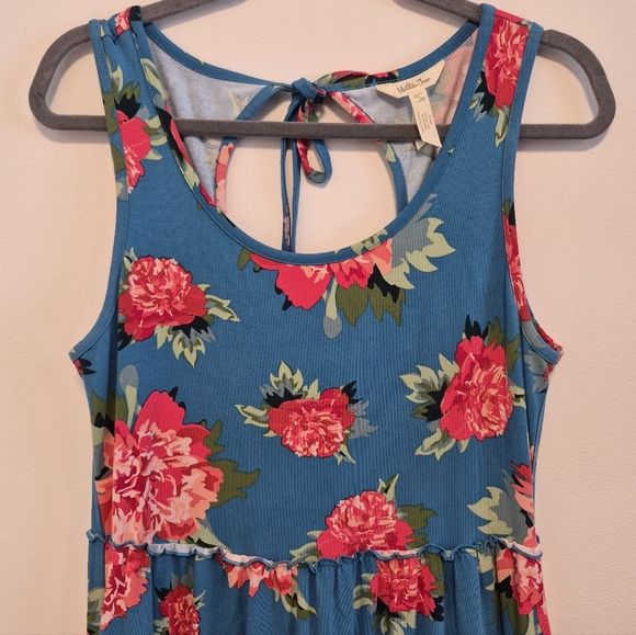 Matilda Jane No End Maxi Dress Teal Floral Sundress Tiered Long Women's Sz Large - Picture 4 of 11